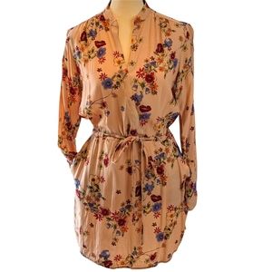 Joe Fresh Long Sleeve Floral Print Dress Size Small